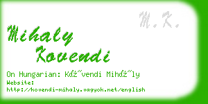 mihaly kovendi business card